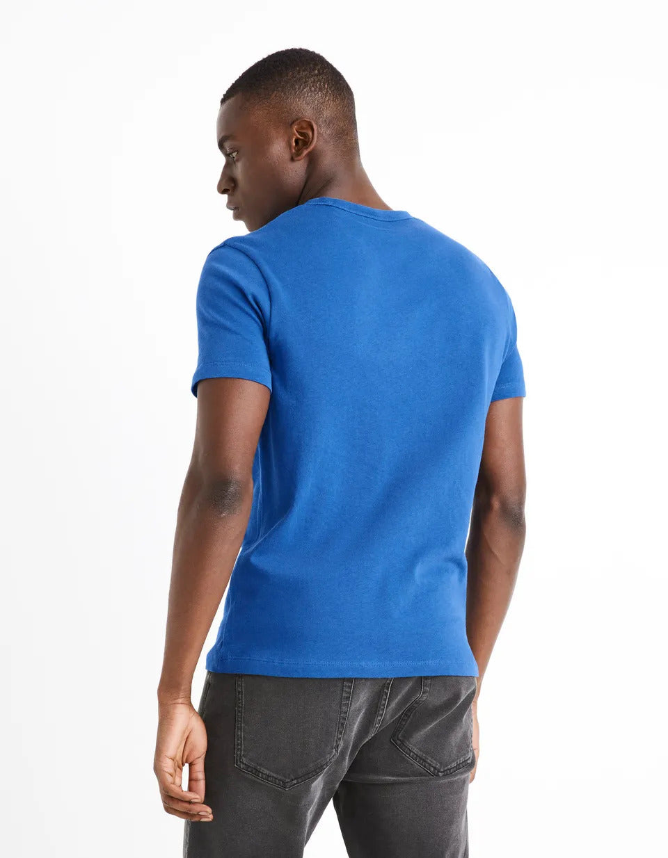 100% Cotton Round Neck T-Shirt - Blue - 03