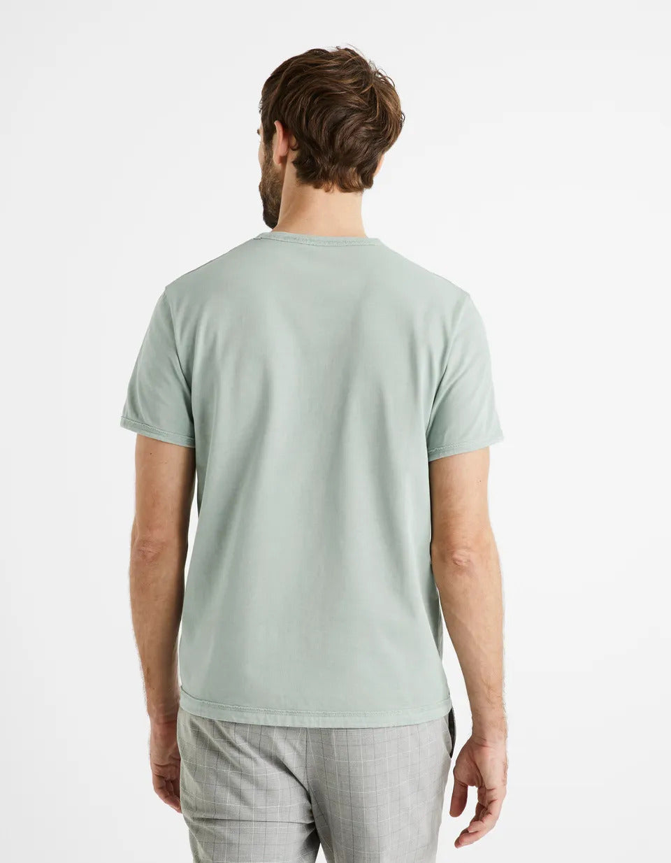 100% Cotton Round Neck T-Shirt - Gray Blue - 02
