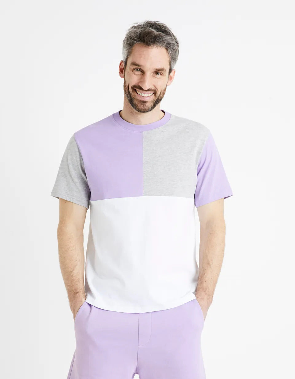 100% Cotton Round-Neck T-Shirt - Mauve - 02