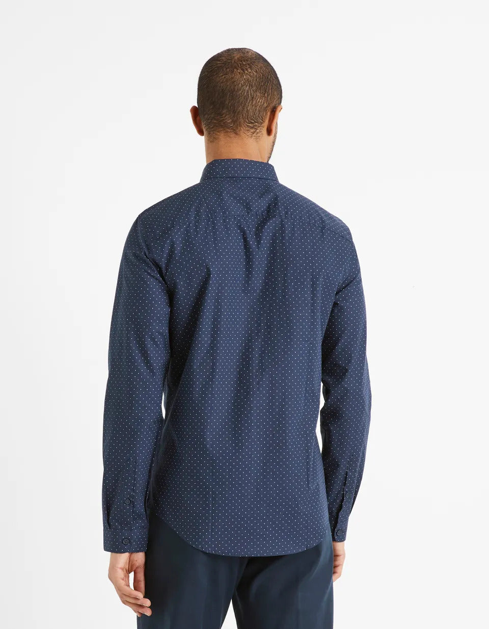 100% Cotton Slim-Fit Shirt - Navy - 02