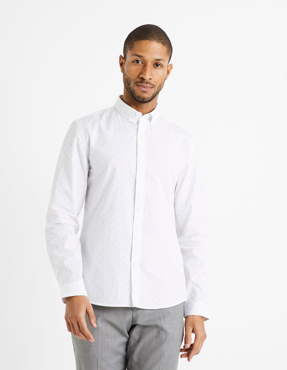 100% Cotton Slim-Fit Shirt - White - 01
