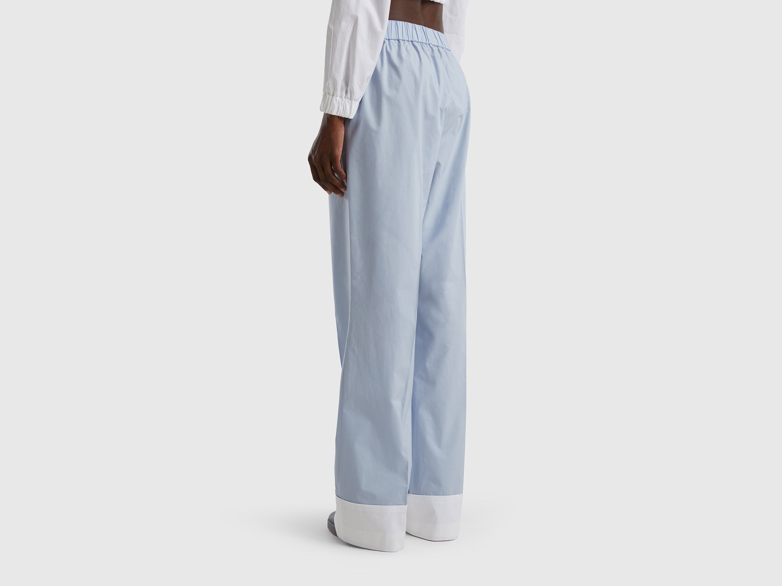 100% Cotton Trousers With Cuffs