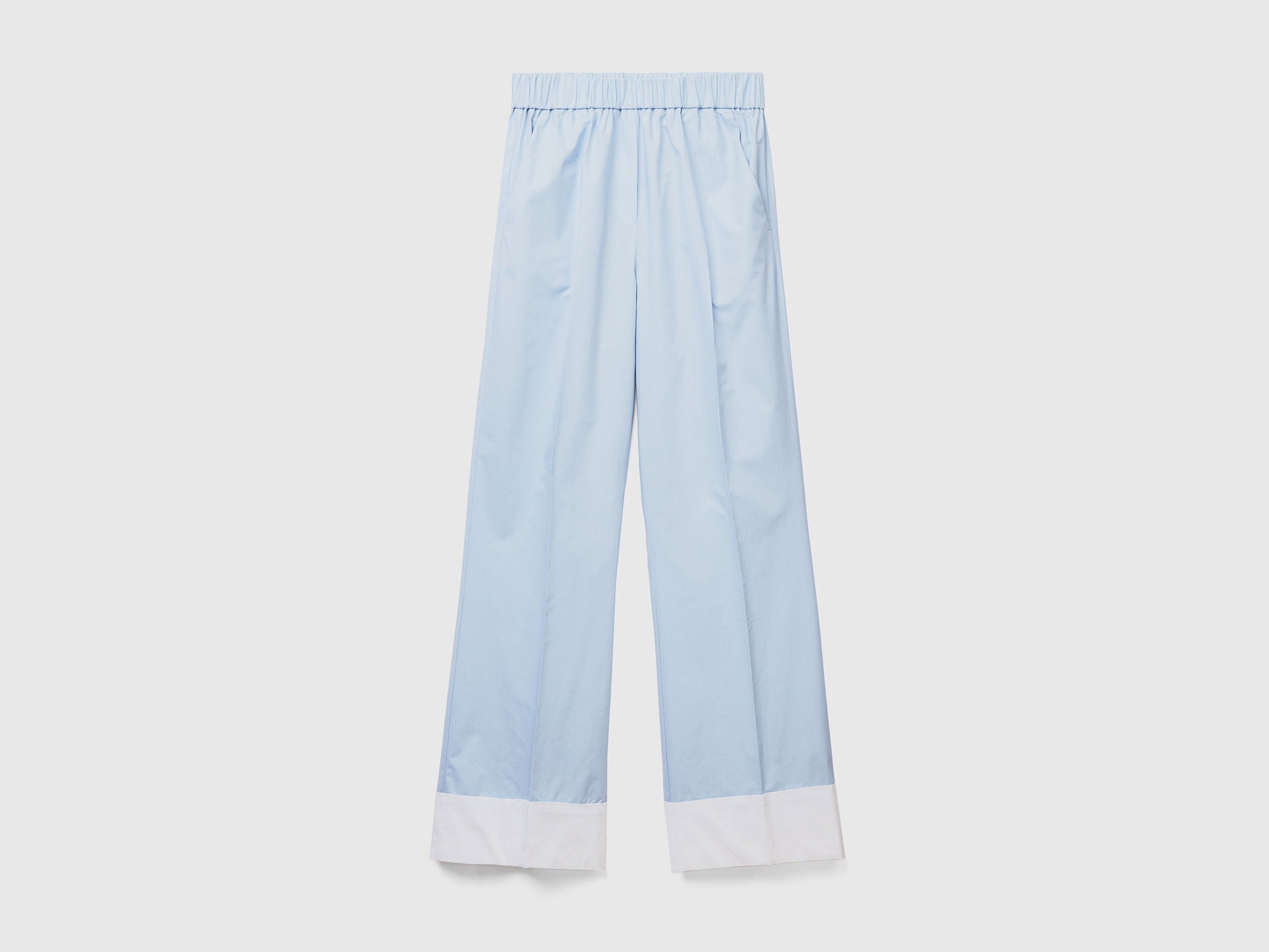 100% Cotton Trousers With Cuffs