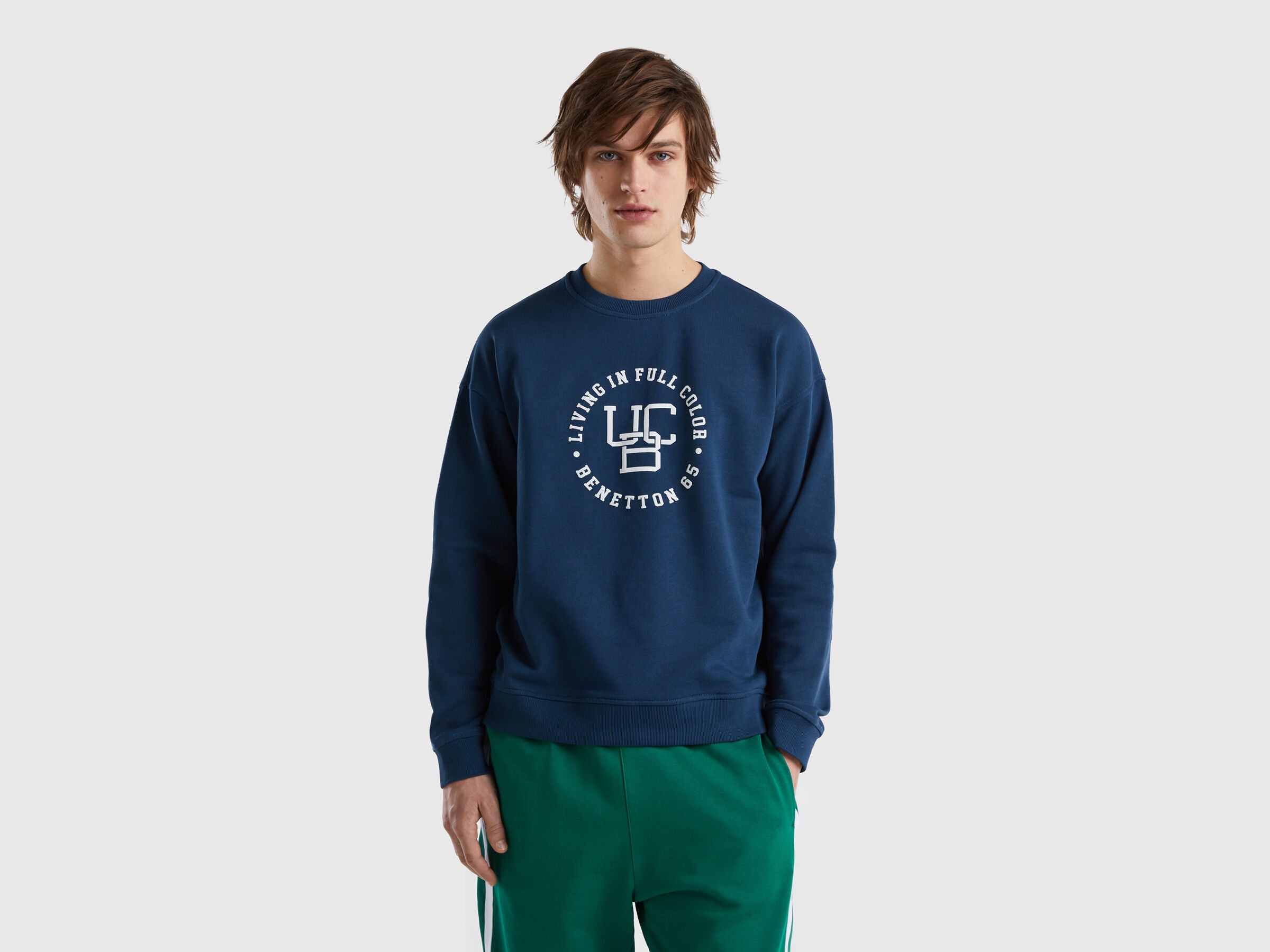 Crew Neck Sweatshirt With Logo Print - 01