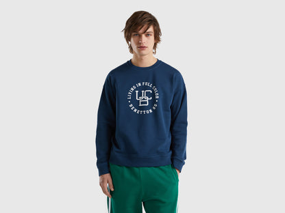 Crew Neck Sweatshirt With Logo Print - 01