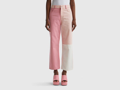 Cropped Color Block Trousers