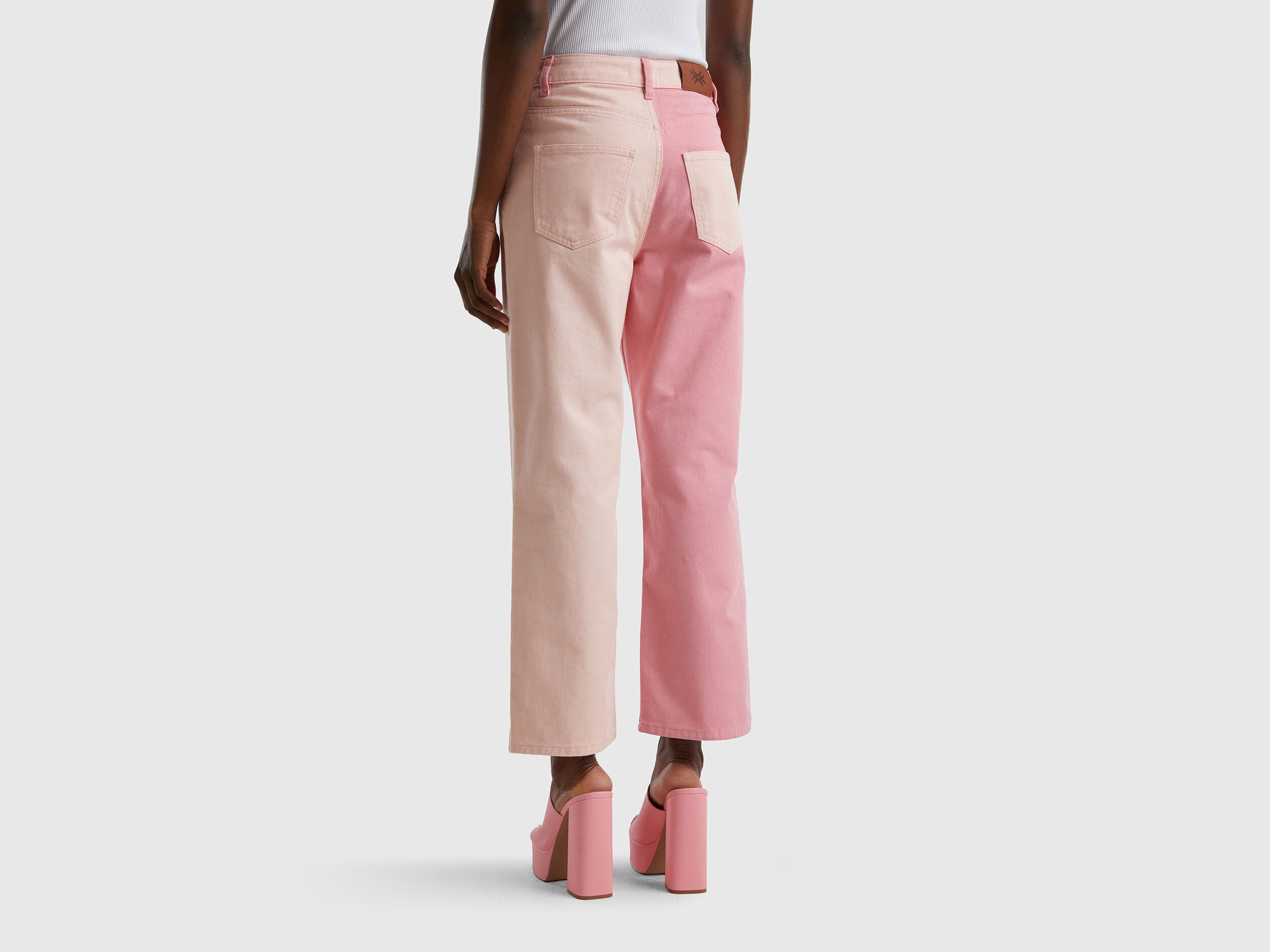 Cropped Color Block Trousers