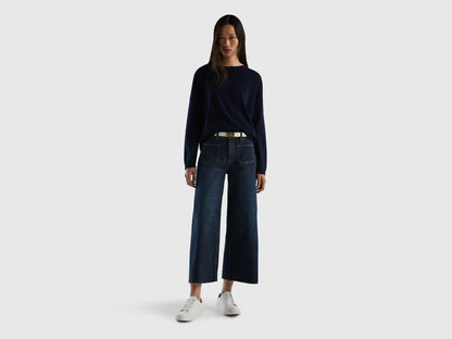 Cropped Jeans With Wide Leg - 01