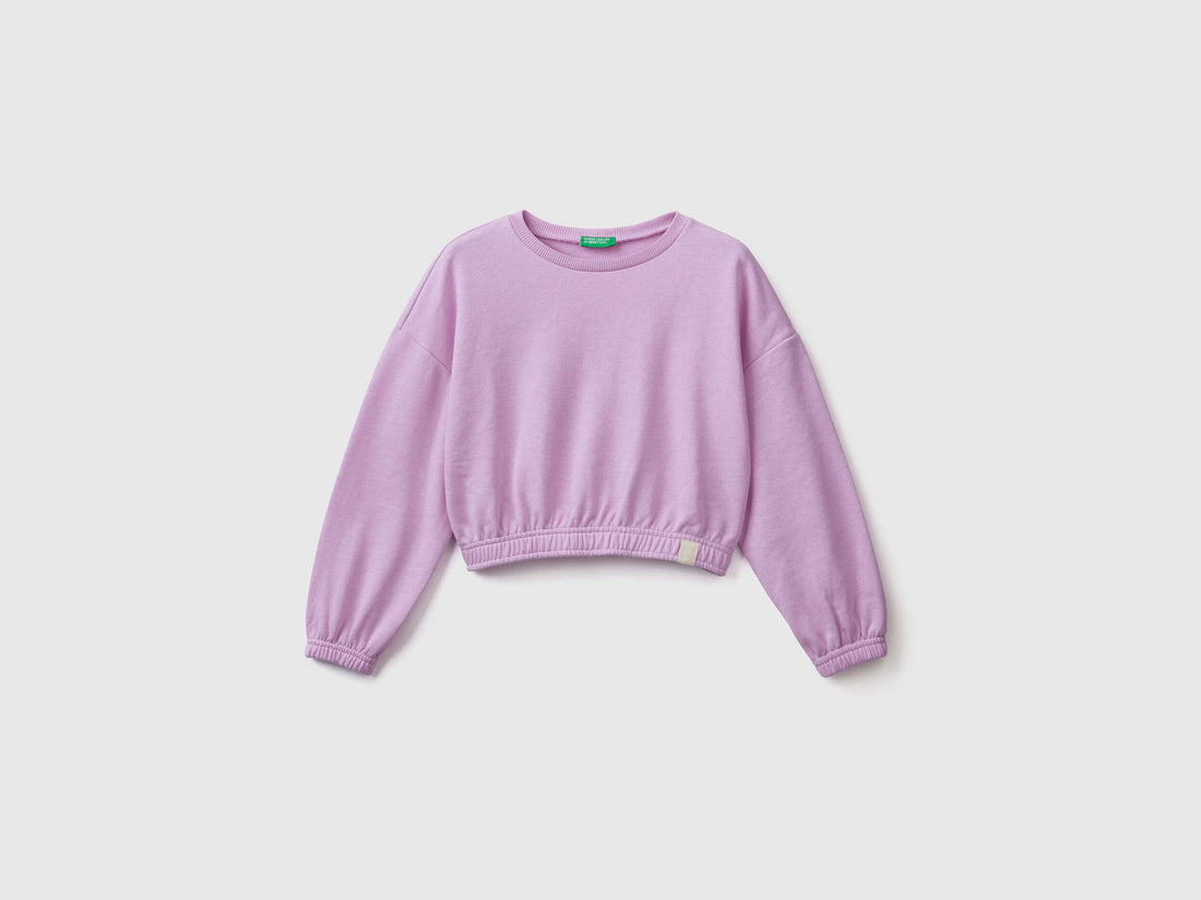 Cropped Sweatshirt In Recycled Fabric - 01