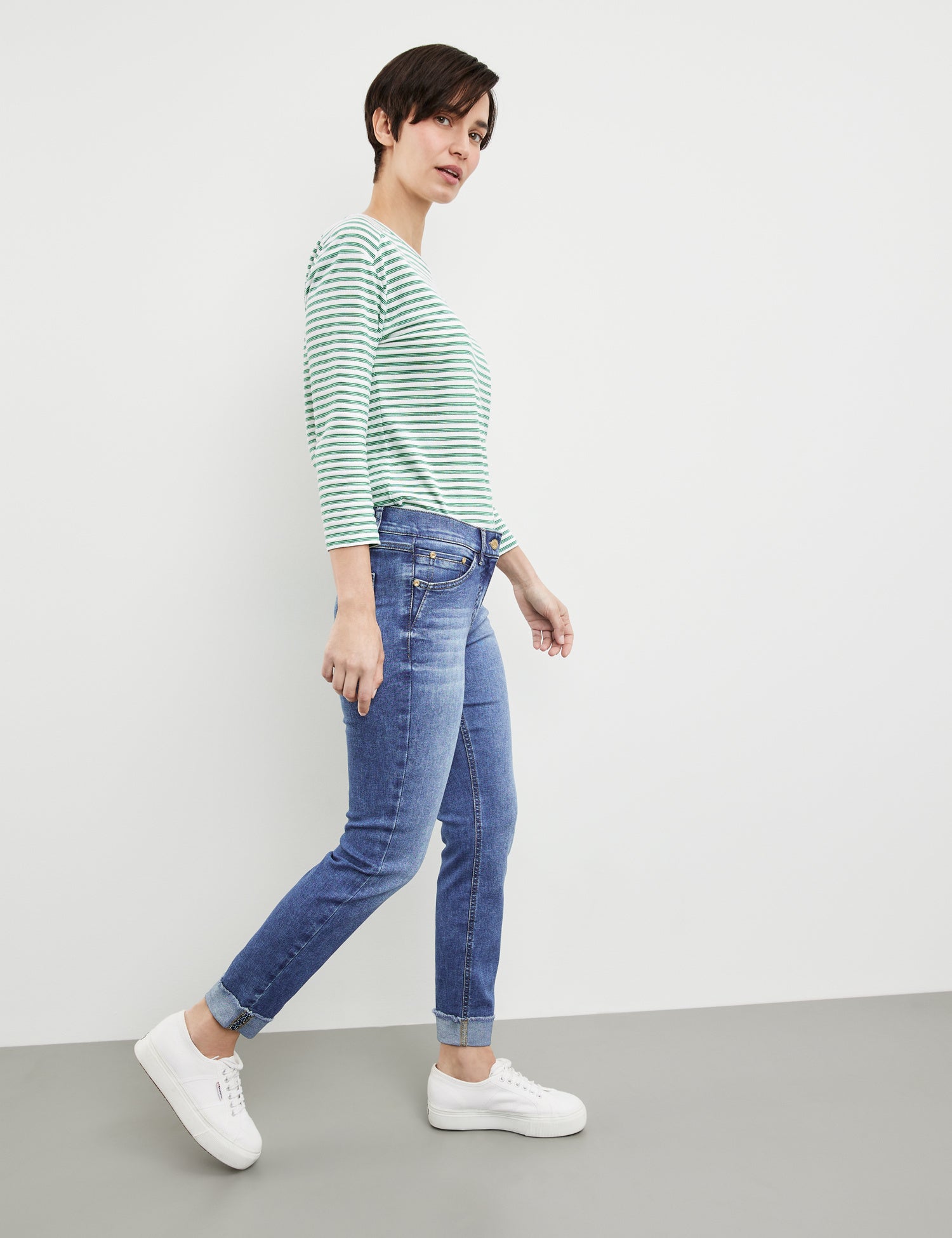 Five-Pocket Jeans With Turn-Ups, Best4Me Cropped