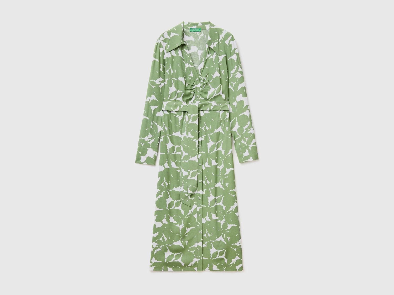 Floral Shirt Dress In Pure Viscose - 04
