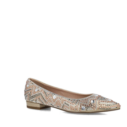 Gold Embellished Ballerina Flats