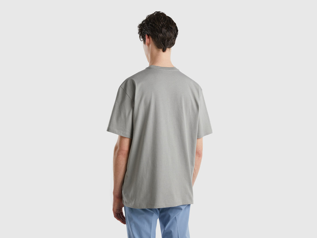 Gray T-Shirt With Logo Print