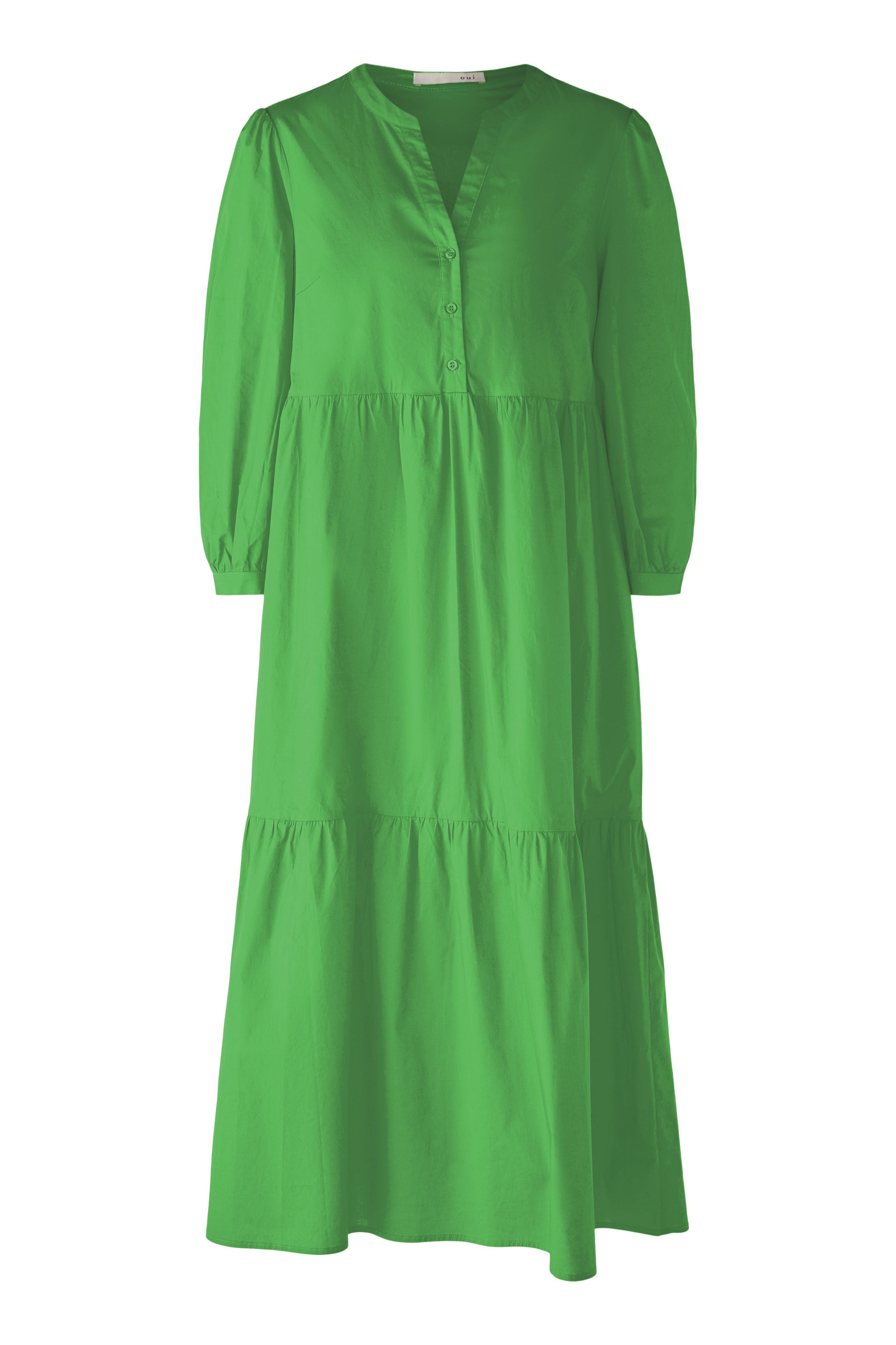 Green Midi Dress In Cotton Blend