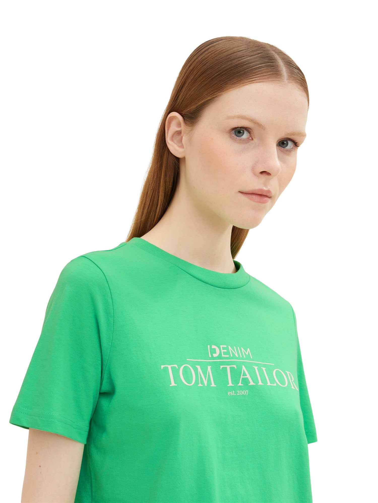 Green Short Sleeve Graphic Crew Neck T-Shirt Tom Tailor