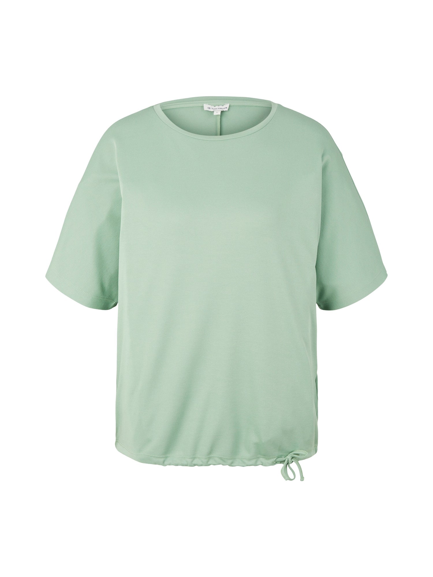 Green Short Sleeve T-Shirt With Adjustable Hem Tom Tailor