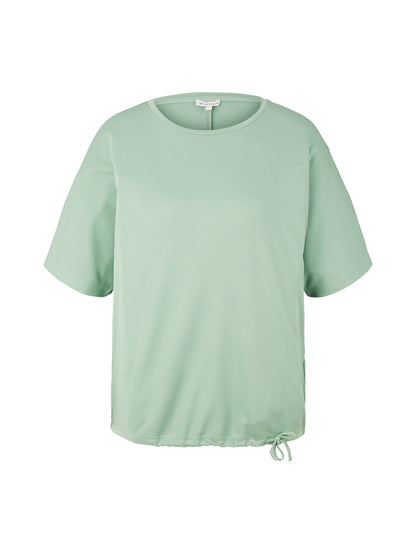 Green Short Sleeve T-Shirt With Adjustable Hem Tom Tailor