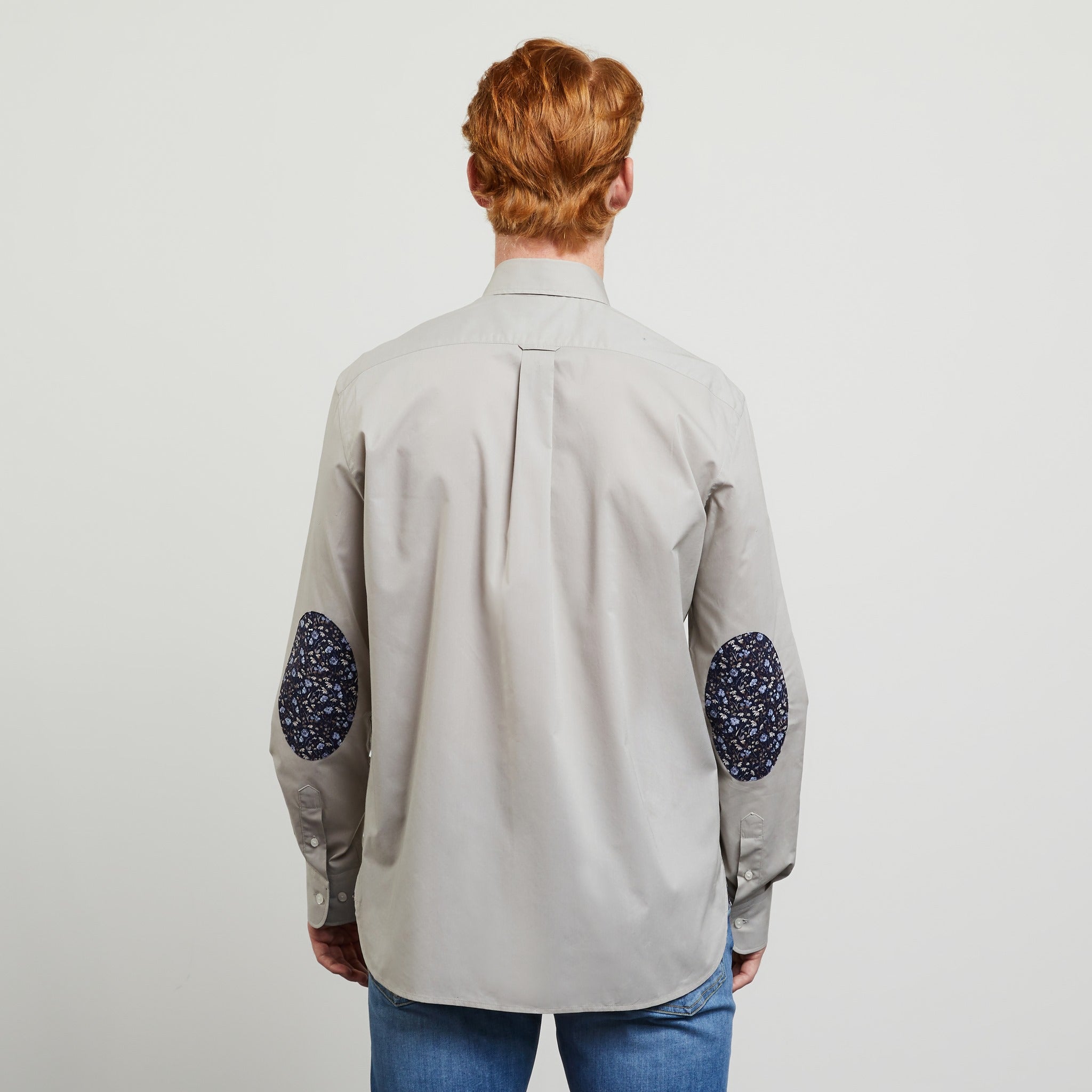 Grey Shirt With Decorative Elbow Patches - 03