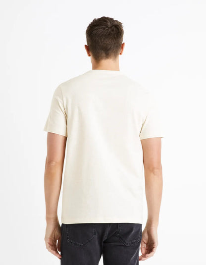 Henley-Collar Cotton-Blend T-Shirt - Ecru - 03