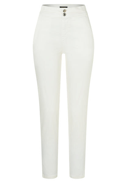 High-Cut White Jeans