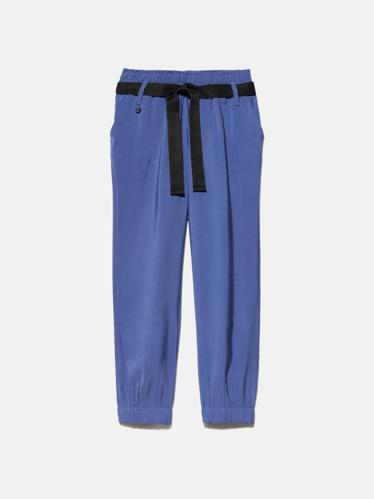 High-Waisted Trousers With Sash - 01