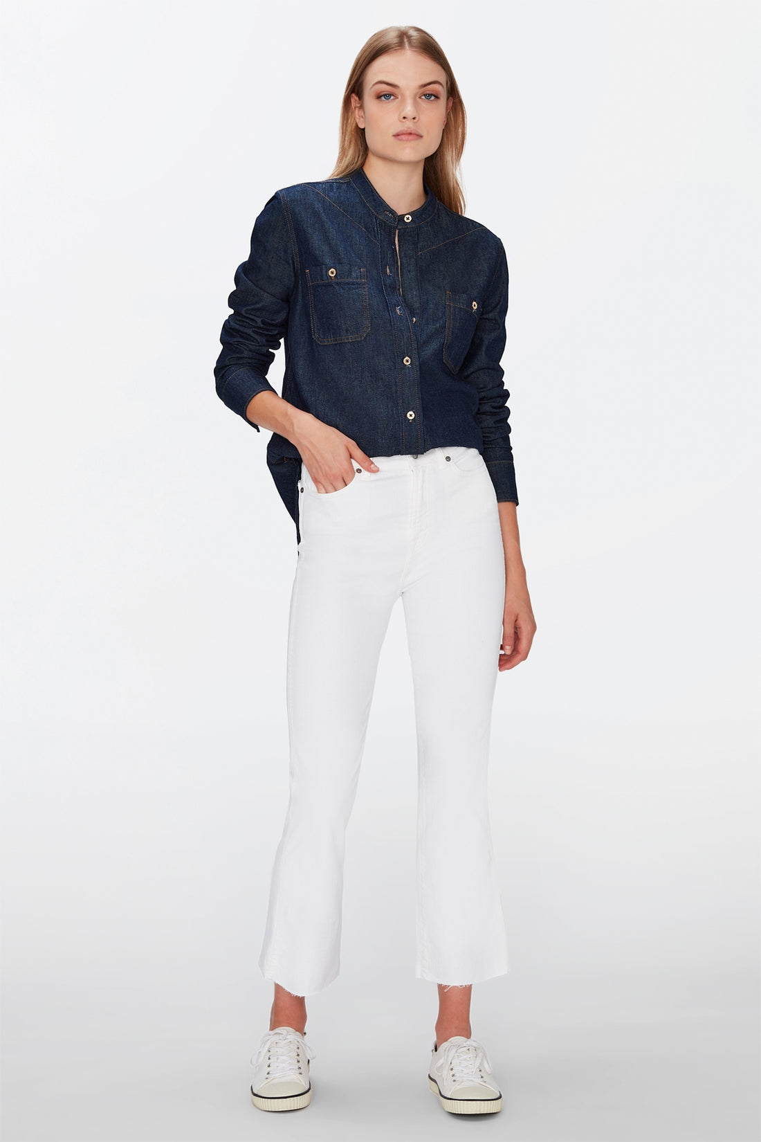 Hw Slim Kick Optic With Raw Cut Hem - BEVAVA