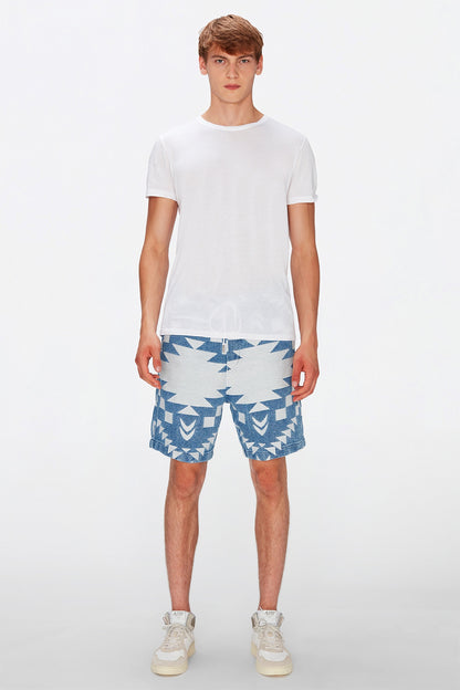 Jogger Short Indigo Jacquard