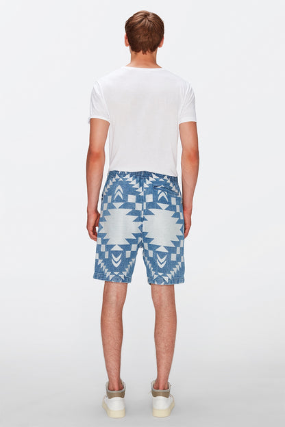 Jogger Short Indigo Jacquard