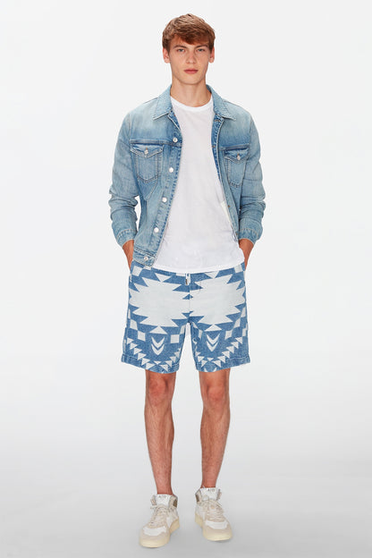 Jogger Short Indigo Jacquard