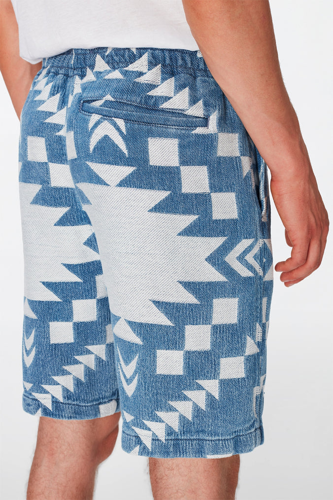Jogger Short Indigo Jacquard - BEVAVA