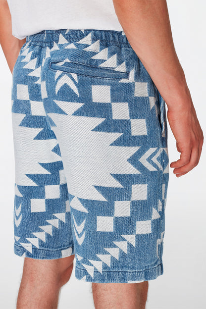 Jogger Short Indigo Jacquard