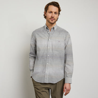 Khaki Tie Dye Checked Shirt - 02