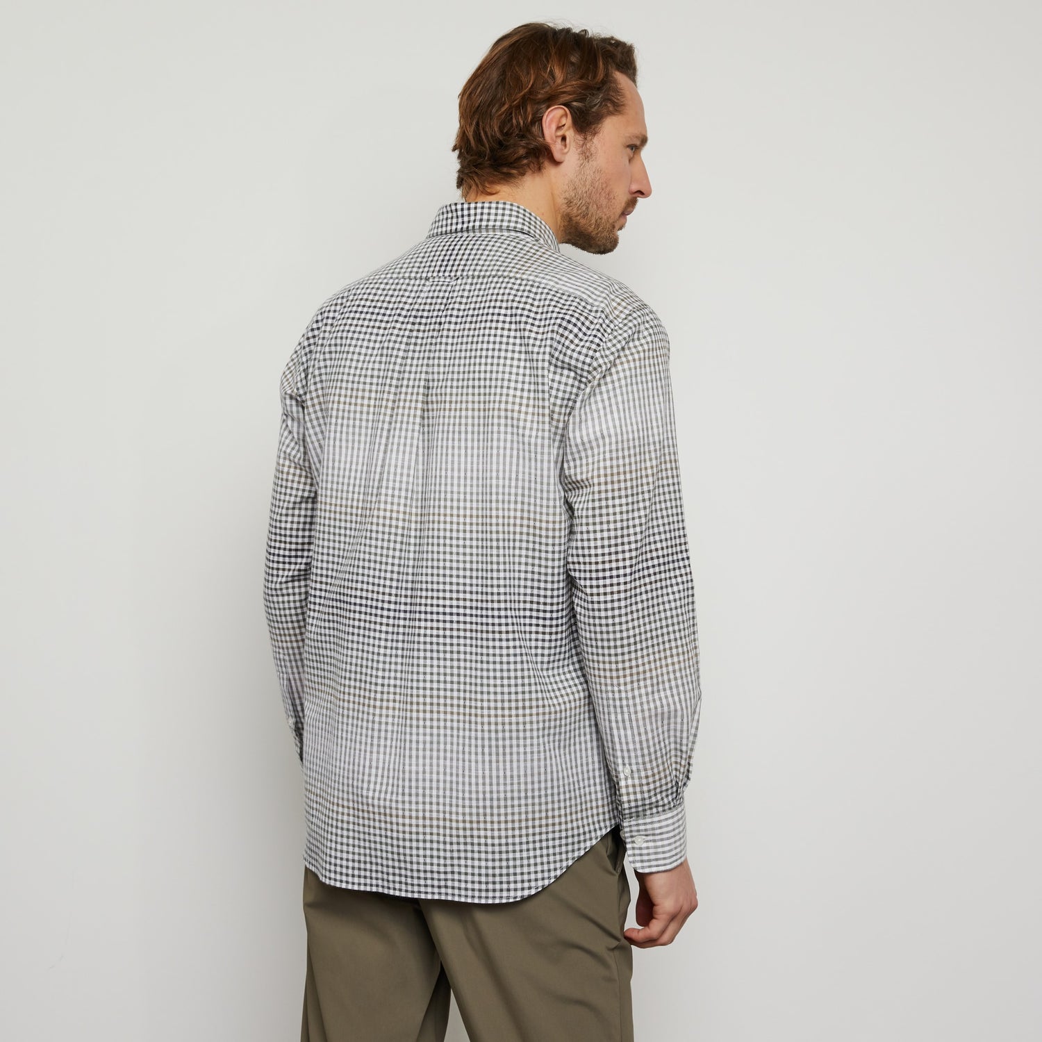 Khaki Tie Dye Checked Shirt - 03