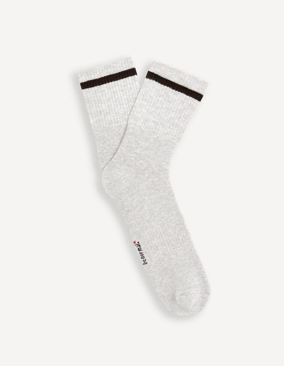 Knee-High Cotton-Blend Socks - Light Gray - 01