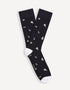 Knee-High Cotton-Blend Socks, Small Boat - Navy - 01