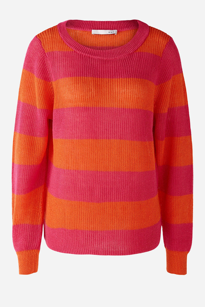 Knitted Jumper With Stripes - BEVAVA
