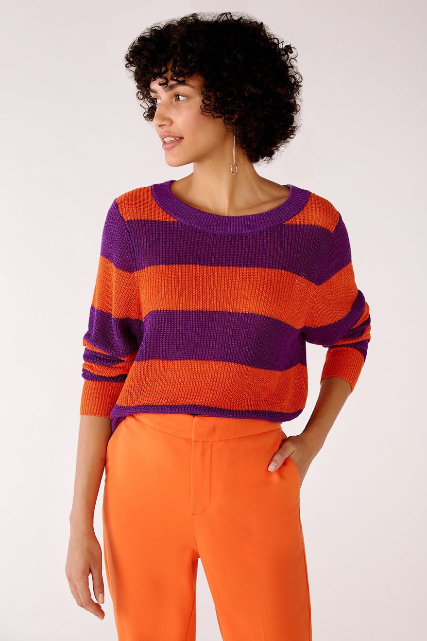 Knitted Jumper With Stripes - BEVAVA