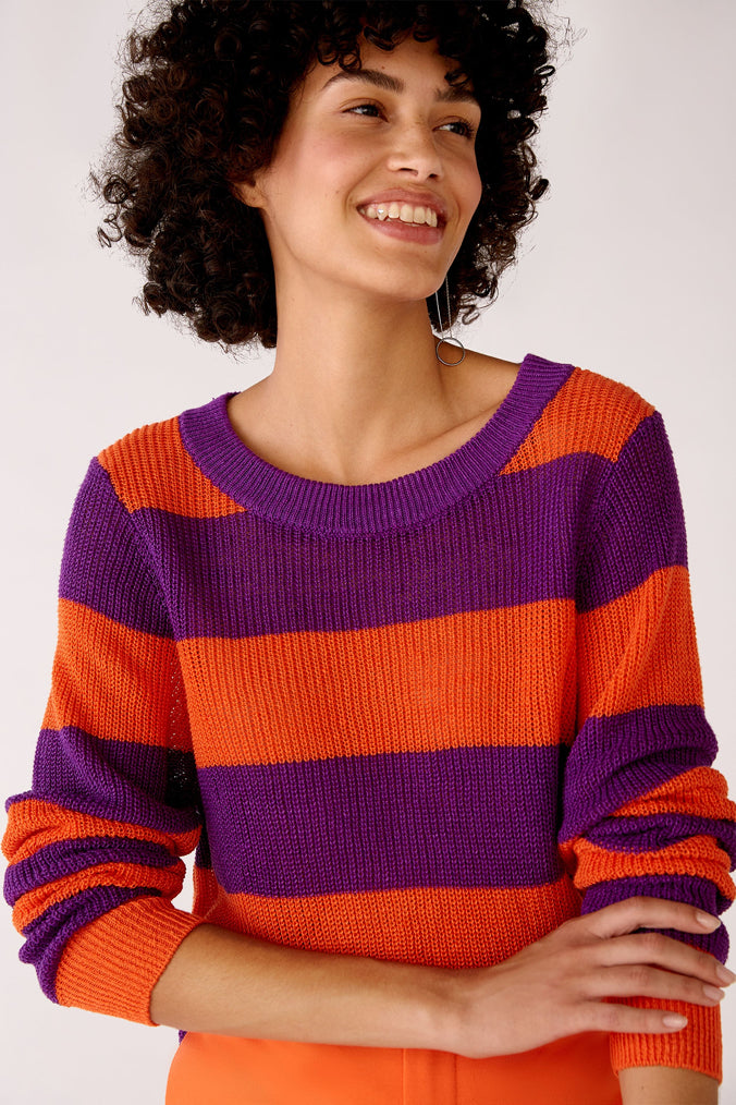 Knitted Jumper With Stripes - BEVAVA