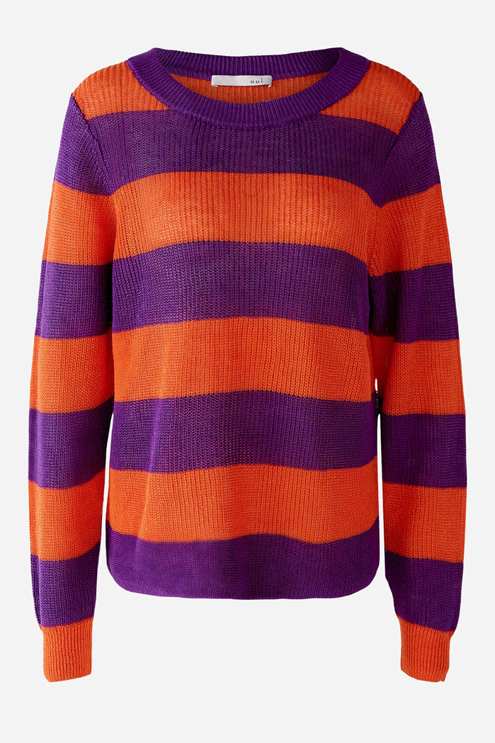 Knitted Jumper With Stripes - BEVAVA