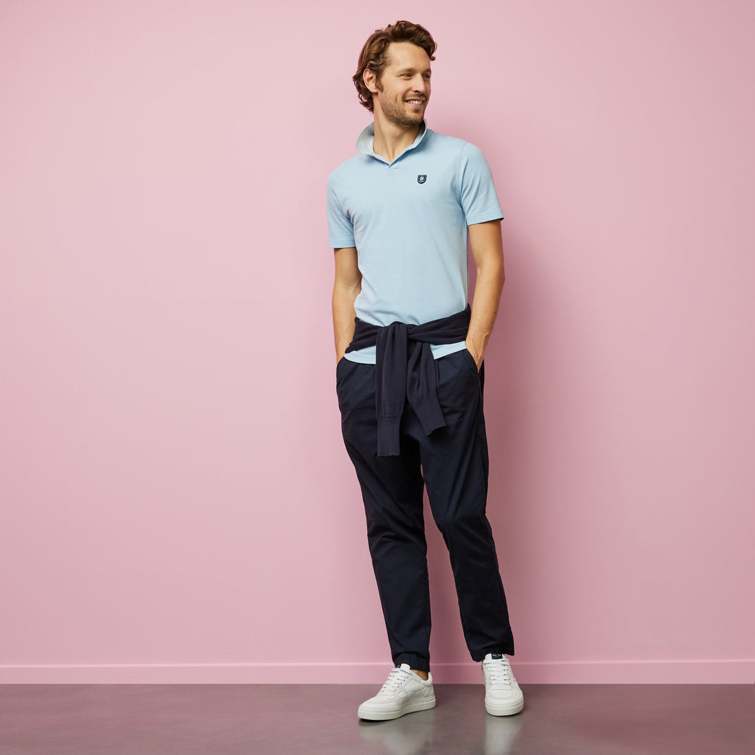 Light Blue Polo In Cotton Pique - 01