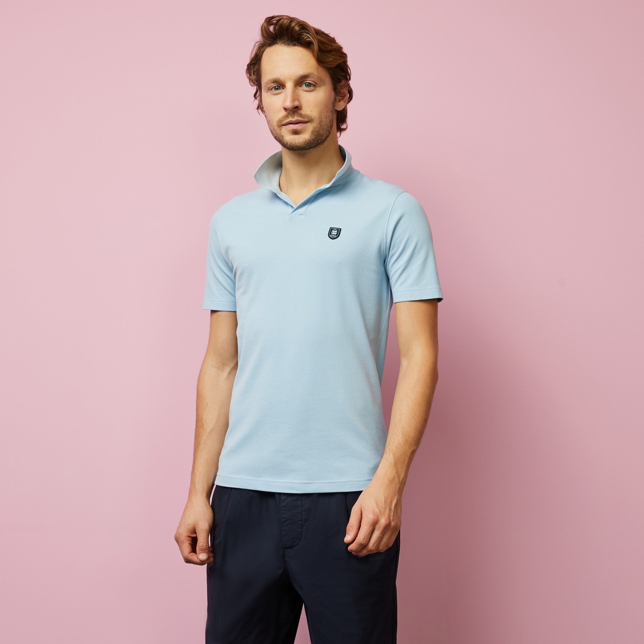 Light Blue Polo In Cotton Pique - 02