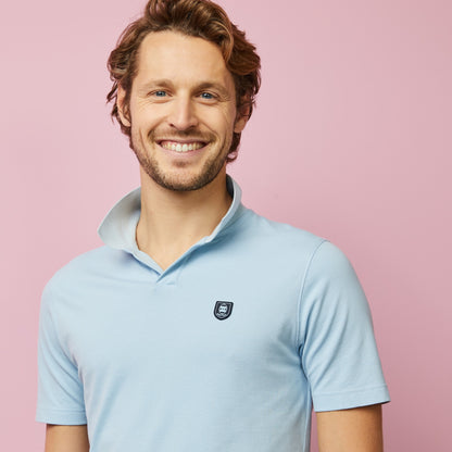 Light Blue Polo In Cotton Pique - 04