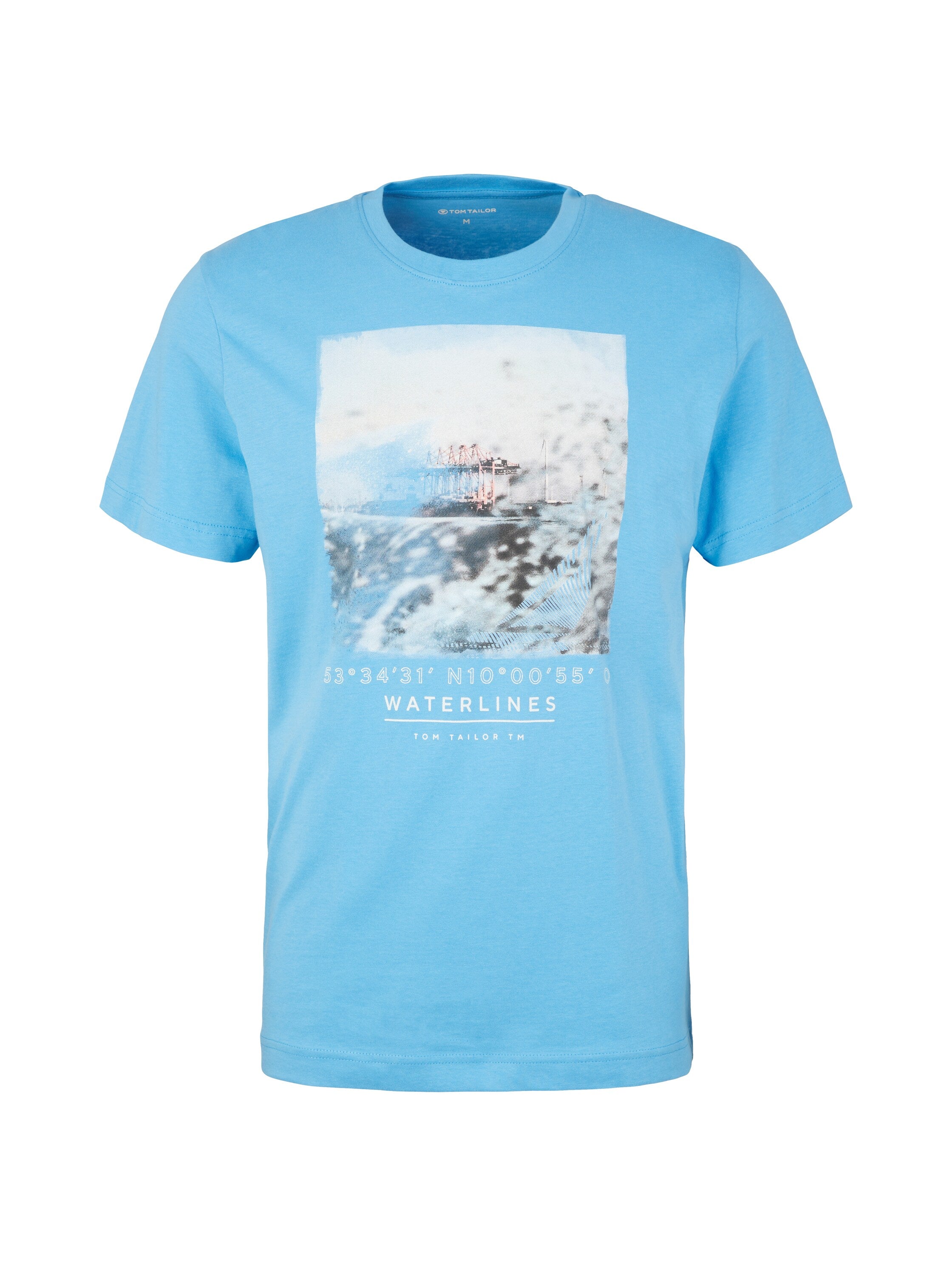 Light Blue Short Sleeve Graphic Crew Neck T-Shirt - BEVAVA