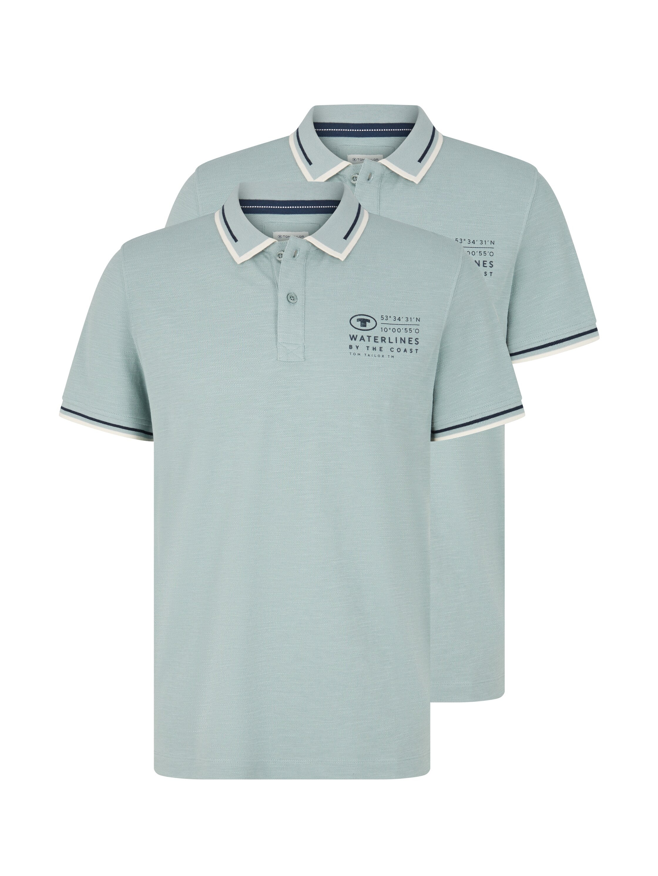 Light Blue Short Sleeve Polo Shirt With Brand Logo - BEVAVA