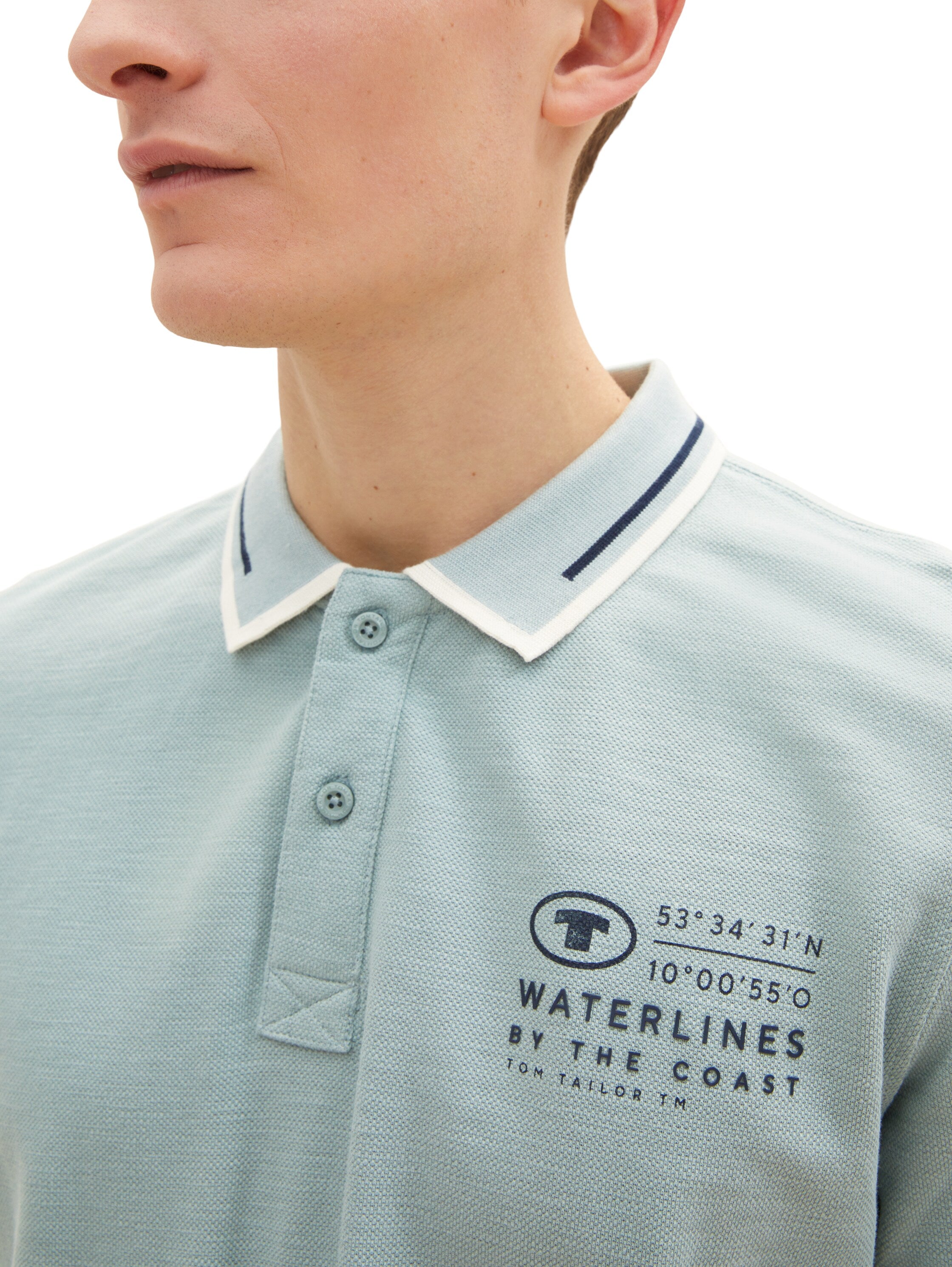 Light Blue Short Sleeve Polo Shirt With Brand Logo - BEVAVA