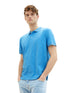 Light Blue Short Sleeve Printed Polo Shirt - BEVAVA