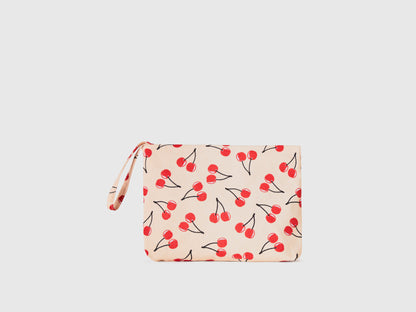 Light Pink Beauty Case With Cherry Pattern