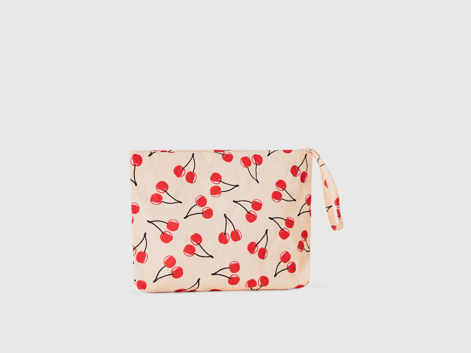 Light Pink Beauty Case With Cherry Pattern