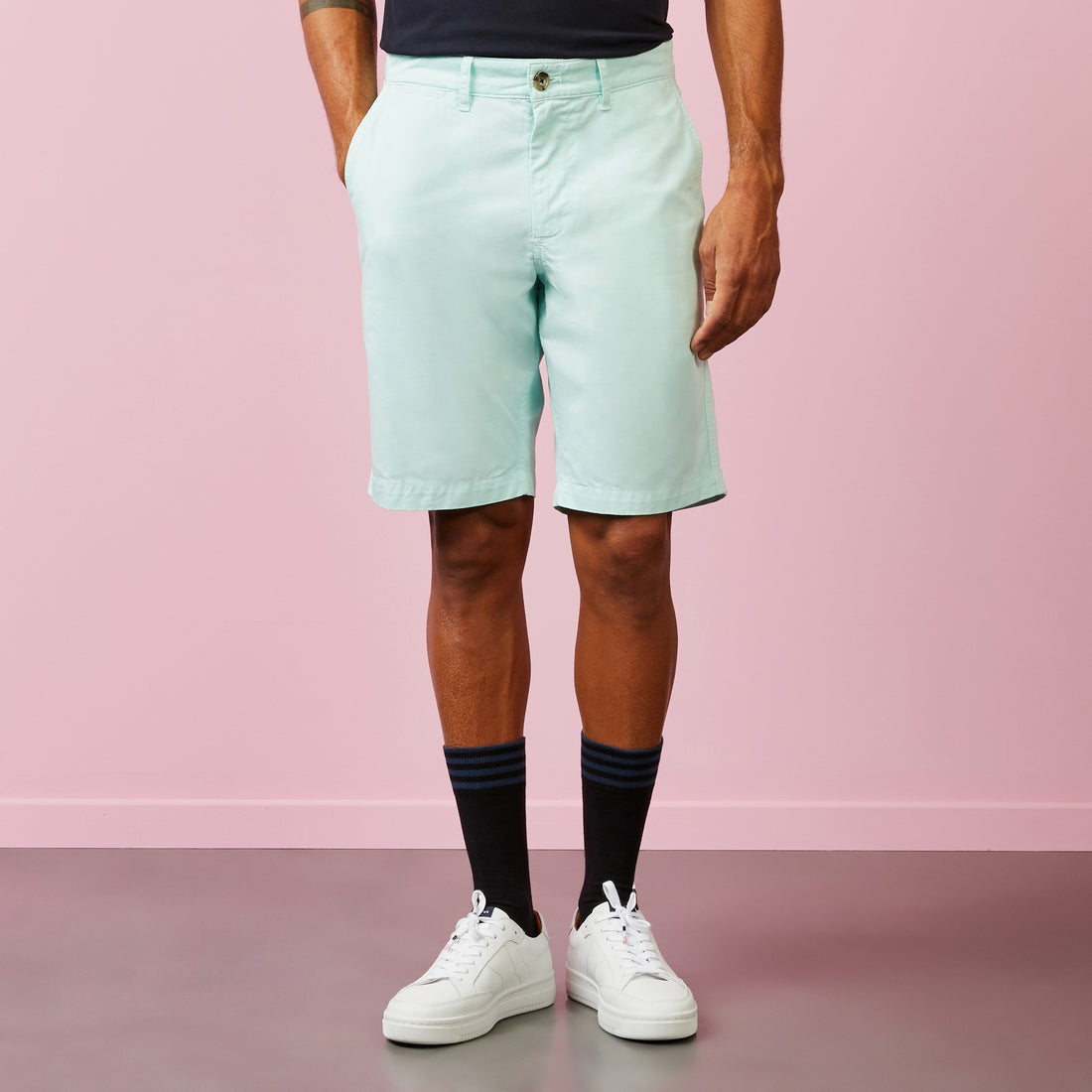 Light Turquoise Chino Bermuda Shorts - 02