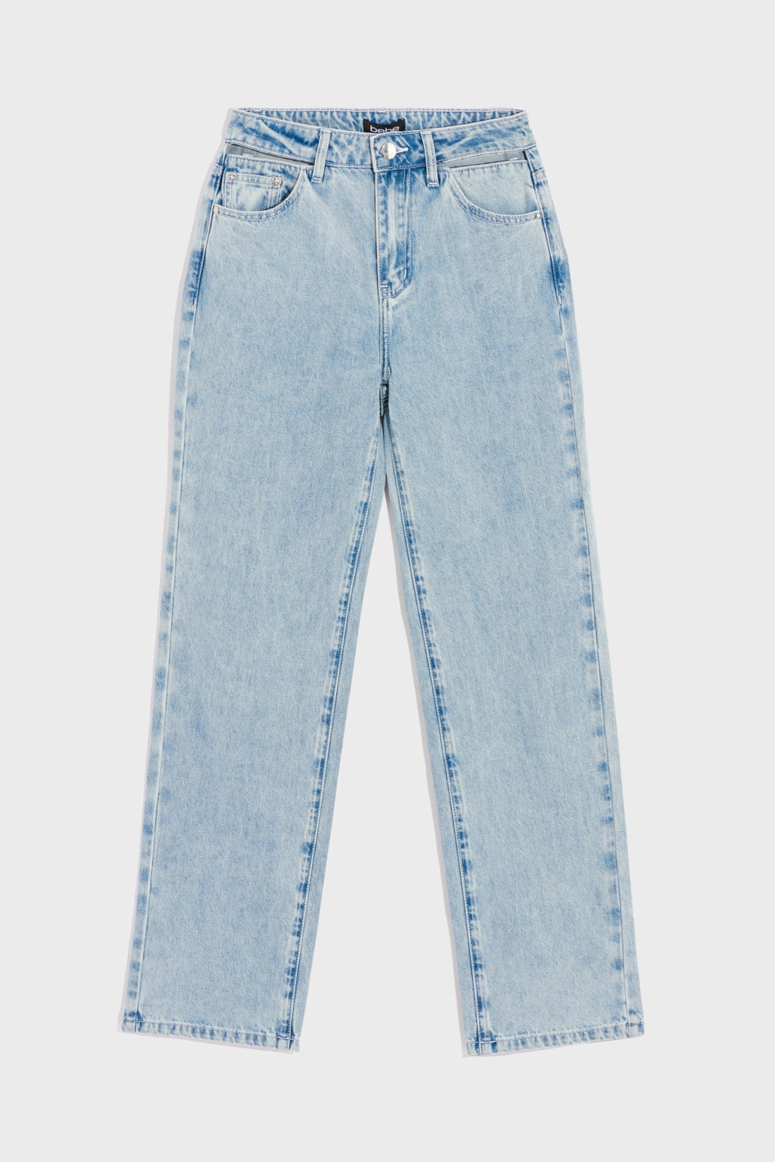 Light Wash High Waisted Straight Fit Jeans
